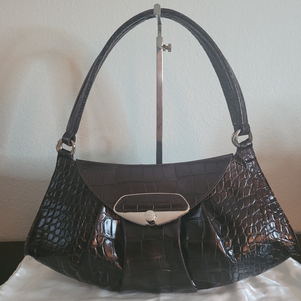 FURLA BRERA CROC SHOULDER BAG - Picture 2 of 13